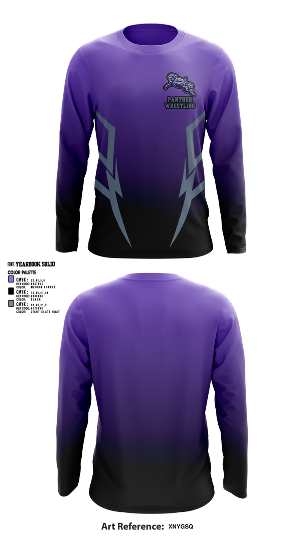 Long Sleeve Performance Shirt, Panther, Wrestling, Teamtime, Team time, sublimation, custom sports apparel, team uniforms, spirit wear, spiritwear, sports uniforms, custom shirts, team store, custom team store, fundraiser sports, apparel fundraiser