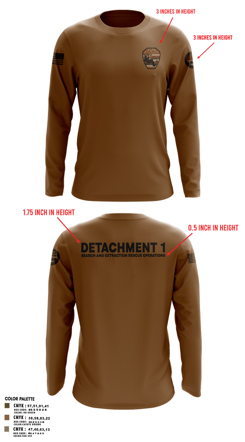 Long Sleeve Performance Shirt, Detachment 1, Air Force, Teamtime, Team time, sublimation, custom sports apparel, team uniforms, spirit wear, spiritwear, sports uniforms, custom shirts, team store, custom team store, fundraiser sports, apparel fundraiser