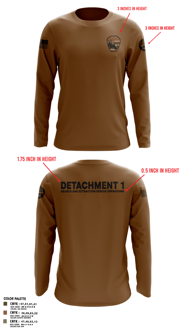 Long Sleeve Performance Shirt, Detachment 1, Air Force, Teamtime, Team time, sublimation, custom sports apparel, team uniforms, spirit wear, spiritwear, sports uniforms, custom shirts, team store, custom team store, fundraiser sports, apparel fundraiser