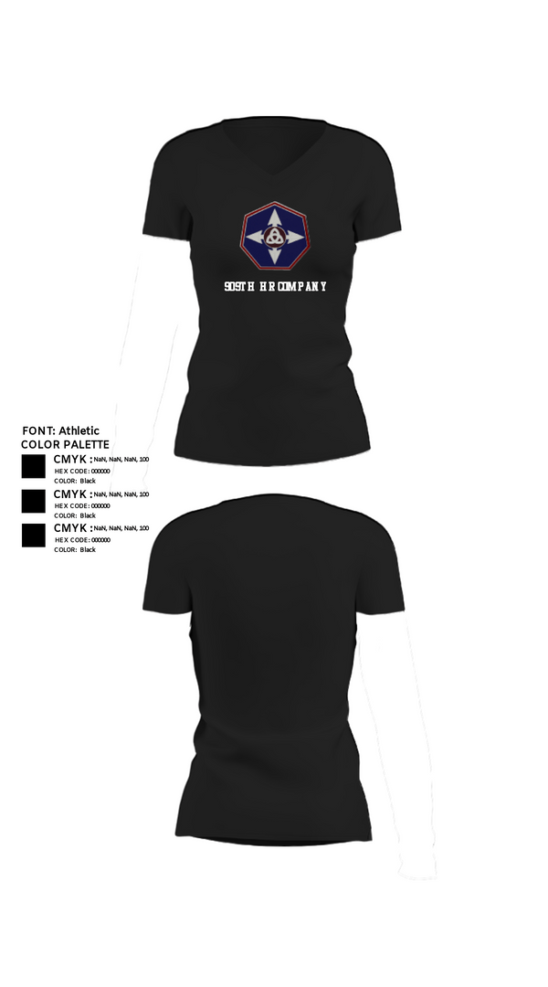 Women's Short Sleeve Vneck Shirt, 909th HR Company, Army, Teamtime, Team time, sublimation, custom sports apparel, team uniforms, spirit wear, spiritwear, sports uniforms, custom shirts, team store, custom team store, fundraiser sports, apparel fundraiser