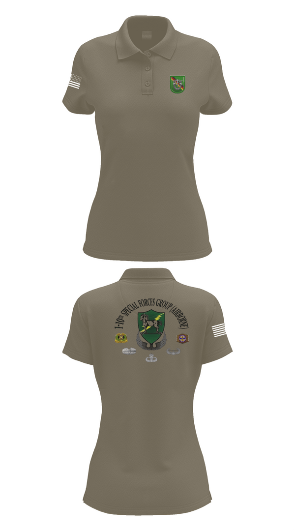 Womens Short Sleeve Performance Polo, 1-10 SFG FSC, Army, Teamtime, Team time, sublimation, custom sports apparel, team uniforms, spirit wear, spiritwear, sports uniforms, custom shirts, team store, custom team store, fundraiser sports, apparel fundraiser