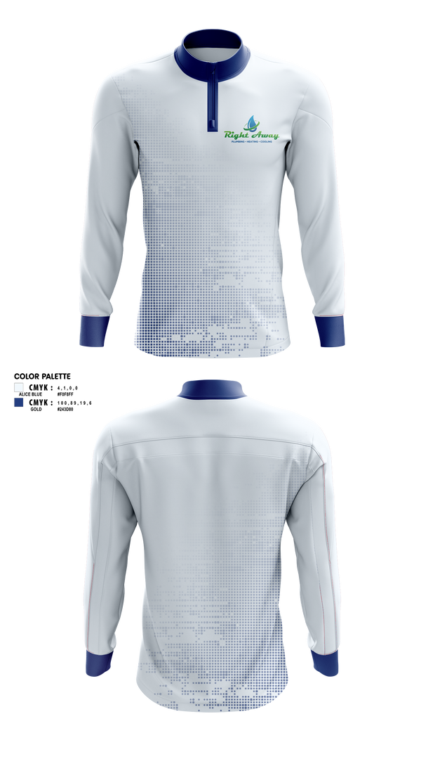 Quarter Zip Jacket, Right away plumbing sewer heating cooling, , Teamtime, Team time, sublimation, custom sports apparel, team uniforms, spirit wear, spiritwear, sports uniforms, custom shirts, team store, custom team store, fundraiser sports, apparel fundraiser