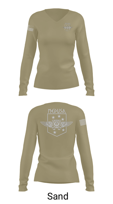 Women's Long Sleeve Vneck Shirt, 2D Marine Raider Battalion, Marines, Teamtime, Team time, sublimation, custom sports apparel, team uniforms, spirit wear, spiritwear, sports uniforms, custom shirts, team store, custom team store, fundraiser sports, apparel fundraiser