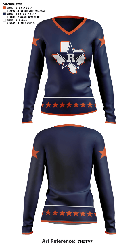 Womens Long Sleeve Vneck Shirt, Riverside High School Cheer, Cheer, Teamtime, Team time, sublimation, custom sports apparel, team uniforms, spirit wear, spiritwear, sports uniforms, custom shirts, team store, custom team store, fundraiser sports, apparel fundraiser