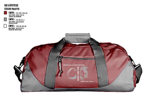 Duffle Bag, Bernalillo High School Bowling, Bowling, Teamtime, Team time, sublimation, custom sports apparel, team uniforms, spirit wear, spiritwear, sports uniforms, custom shirts, team store, custom team store, fundraiser sports, apparel fundraiser