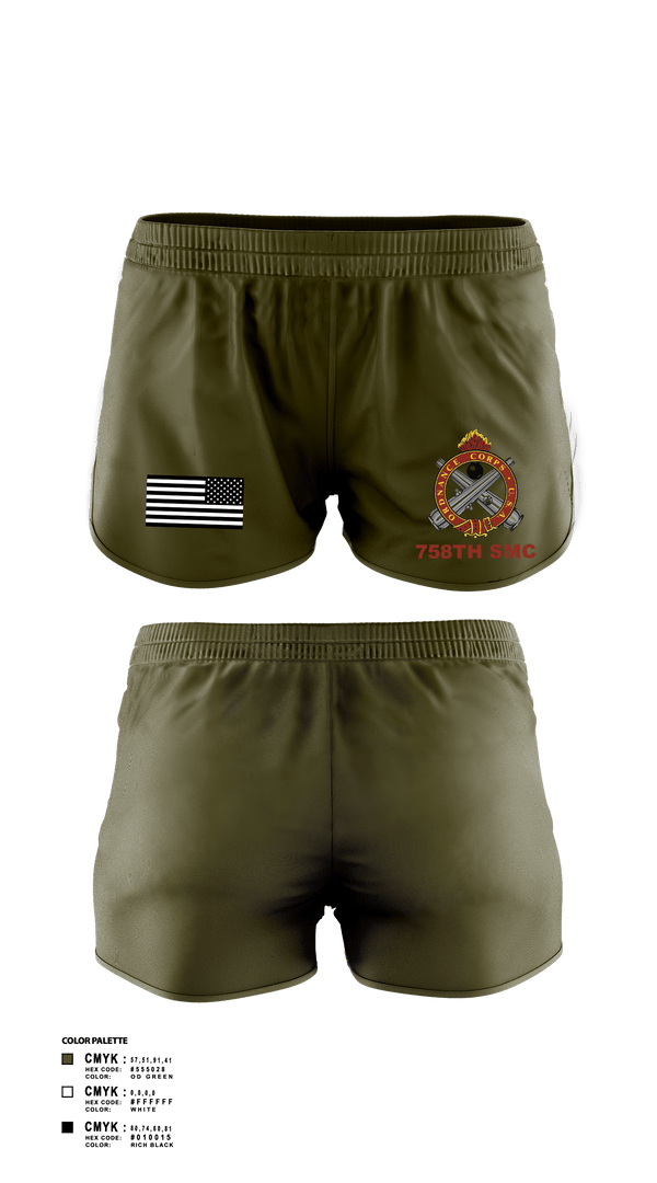 Women's Shorts, 758th SMC, Army, Teamtime, Team time, sublimation, custom sports apparel, team uniforms, spirit wear, spiritwear, sports uniforms, custom shirts, team store, custom team store, fundraiser sports, apparel fundraiser