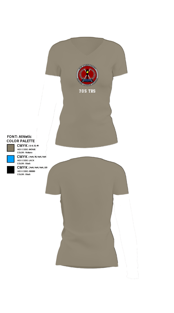 Women's Short Sleeve Vneck Shirt, 705 TRS, Air Force, Teamtime, Team time, sublimation, custom sports apparel, team uniforms, spirit wear, spiritwear, sports uniforms, custom shirts, team store, custom team store, fundraiser sports, apparel fundraiser