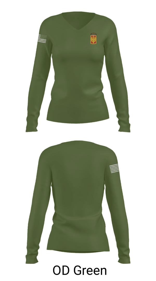 Women's Long Sleeve Vneck Shirt, 1/39th Field Artillery, Army, Teamtime, Team time, sublimation, custom sports apparel, team uniforms, spirit wear, spiritwear, sports uniforms, custom shirts, team store, custom team store, fundraiser sports, apparel fundraiser