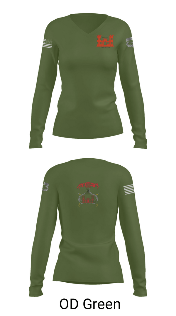 Women's Long Sleeve Vneck Shirt, 1138th SAPPER Company, Army, Teamtime, Team time, sublimation, custom sports apparel, team uniforms, spirit wear, spiritwear, sports uniforms, custom shirts, team store, custom team store, fundraiser sports, apparel fundraiser