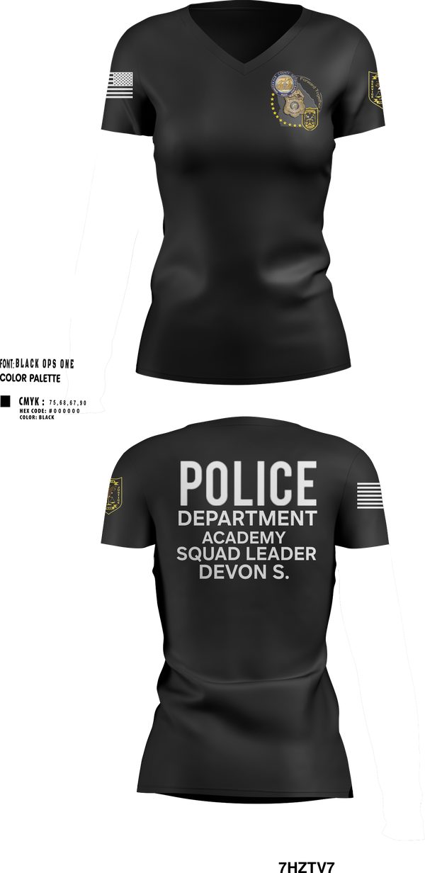 Womens Short Sleeve Vneck Shirt, Police Department Academy, , Teamtime, Team time, sublimation, custom sports apparel, team uniforms, spirit wear, spiritwear, sports uniforms, custom shirts, team store, custom team store, fundraiser sports, apparel fundraiser