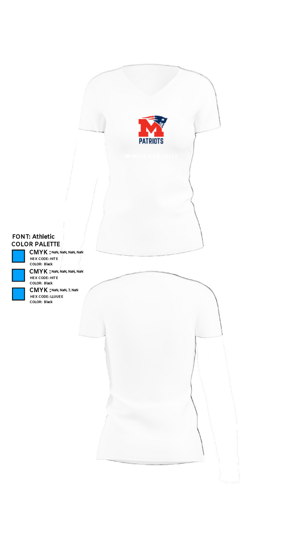 Womens Short Sleeve Vneck Shirt, Marion High School Cheer, Cheer, Teamtime, Team time, sublimation, custom sports apparel, team uniforms, spirit wear, spiritwear, sports uniforms, custom shirts, team store, custom team store, fundraiser sports, apparel fundraiser