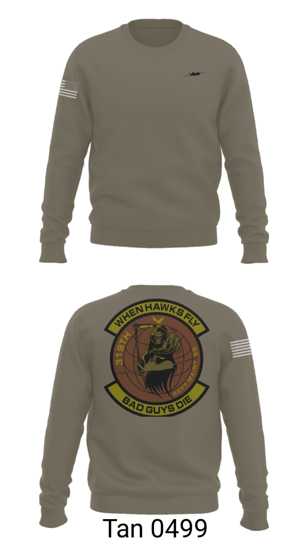 Crew Neck Sweatshirt, 319th Maintenance Squadron, Air Force, Teamtime, Team time, sublimation, custom sports apparel, team uniforms, spirit wear, spiritwear, sports uniforms, custom shirts, team store, custom team store, fundraiser sports, apparel fundraiser