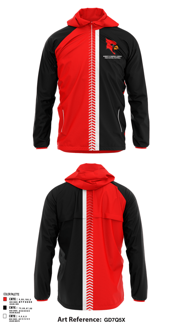 Windbreaker, Robert D Campbell Junior High School Football, Football, Teamtime, Team time, sublimation, custom sports apparel, team uniforms, spirit wear, spiritwear, sports uniforms, custom shirts, team store, custom team store, fundraiser sports, apparel fundraiser