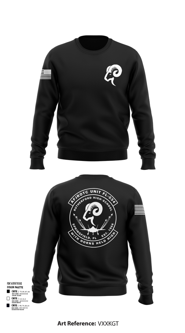 Crew Neck Sweatshirt, AFJROTC FL-034, Air Force, Teamtime, Team time, sublimation, custom sports apparel, team uniforms, spirit wear, spiritwear, sports uniforms, custom shirts, team store, custom team store, fundraiser sports, apparel fundraiser