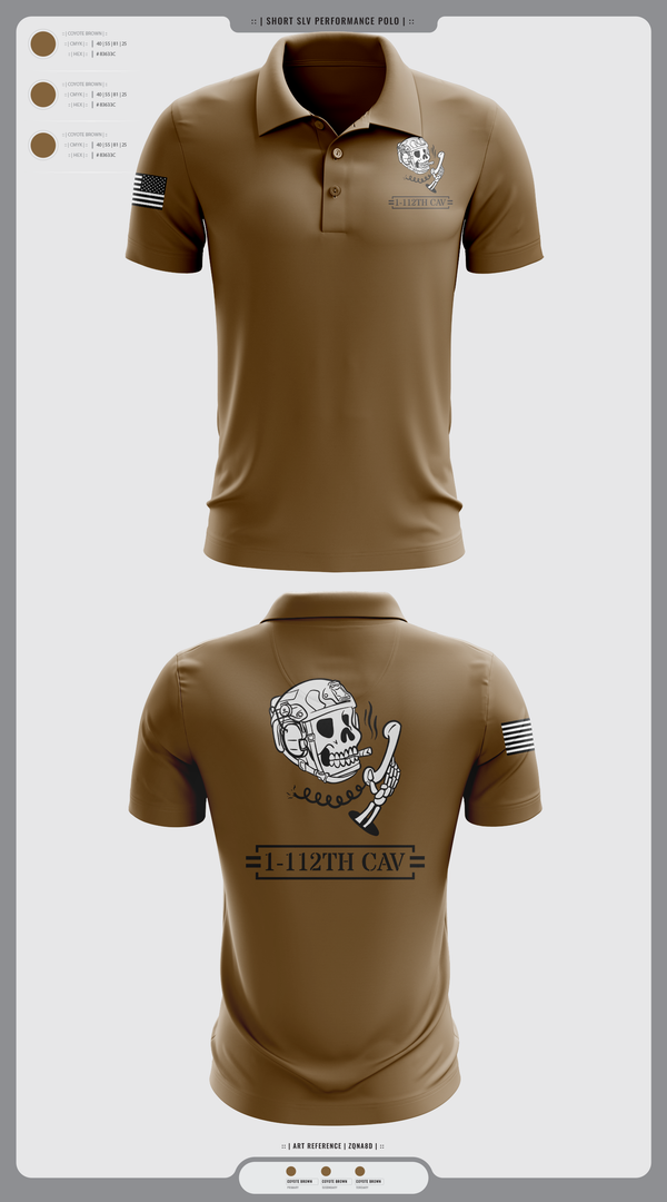 Short Sleeve Performance Polo, 1-112th cav, , Teamtime, Team time, sublimation, custom sports apparel, team uniforms, spirit wear, spiritwear, sports uniforms, custom shirts, team store, custom team store, fundraiser sports, apparel fundraiser