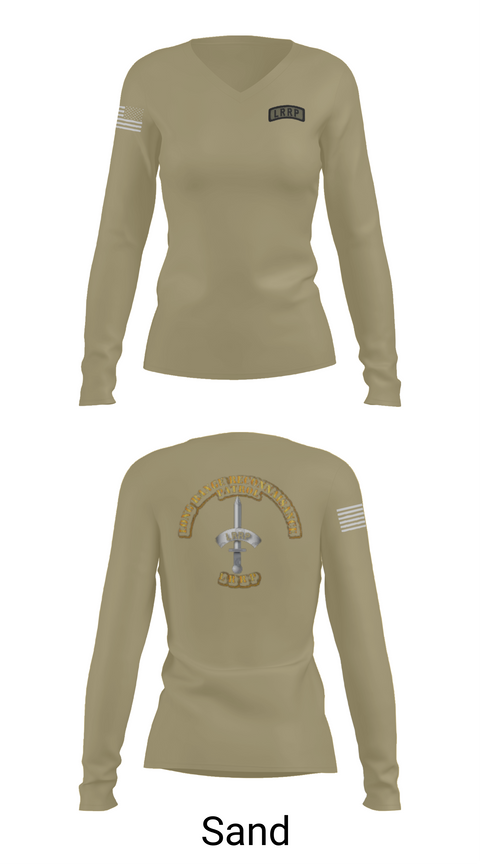 Womens Long Sleeve Vneck Shirt, 1/506 Inf, CSC, LRRP, , Teamtime, Team time, sublimation, custom sports apparel, team uniforms, spirit wear, spiritwear, sports uniforms, custom shirts, team store, custom team store, fundraiser sports, apparel fundraiser