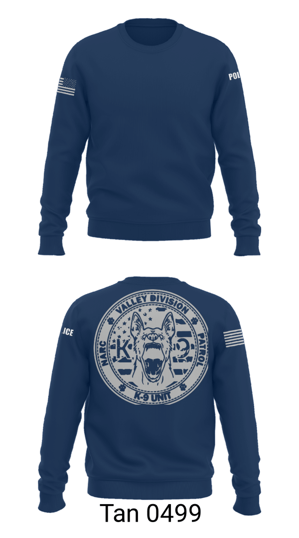 Crew Neck Sweatshirt, VALLEY K9, , Teamtime, Team time, sublimation, custom sports apparel, team uniforms, spirit wear, spiritwear, sports uniforms, custom shirts, team store, custom team store, fundraiser sports, apparel fundraiser