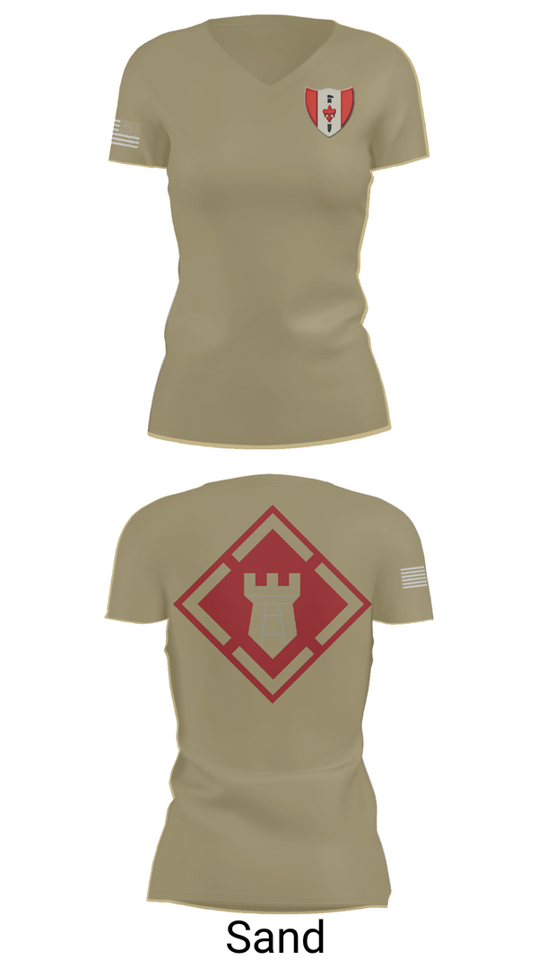Womens Short Sleeve Vneck Shirt, 46th Engineer Battalion, Army, Teamtime, Team time, sublimation, custom sports apparel, team uniforms, spirit wear, spiritwear, sports uniforms, custom shirts, team store, custom team store, fundraiser sports, apparel fundraiser