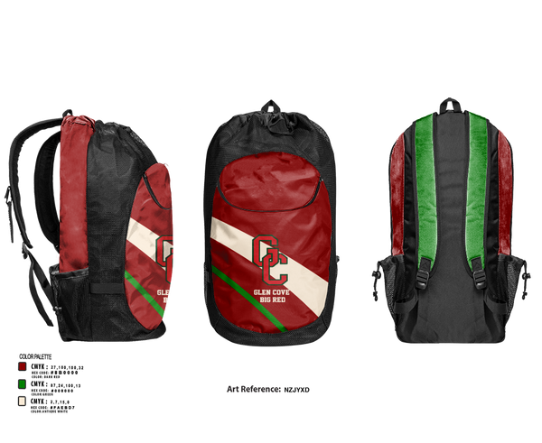 Gear Bag, Glen Cove Big Red, Track & Field, Teamtime, Team time, sublimation, custom sports apparel, team uniforms, spirit wear, spiritwear, sports uniforms, custom shirts, team store, custom team store, fundraiser sports, apparel fundraiser