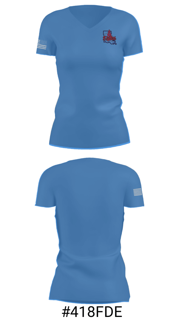 Women's Short Sleeve Vneck Shirt, La Drillers, Baseball, Teamtime, Team time, sublimation, custom sports apparel, team uniforms, spirit wear, spiritwear, sports uniforms, custom shirts, team store, custom team store, fundraiser sports, apparel fundraiser