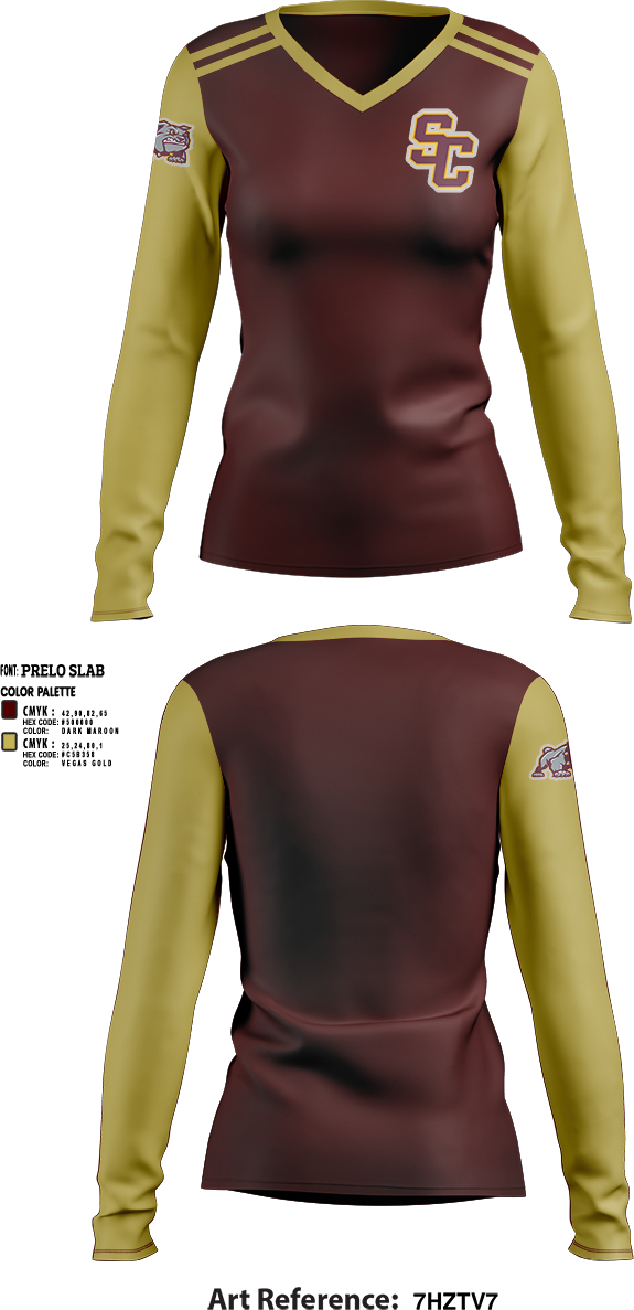 Womens Long Sleeve Vneck Shirt, Saint Cloud High School wrestling, Football, Teamtime, Team time, sublimation, custom sports apparel, team uniforms, spirit wear, spiritwear, sports uniforms, custom shirts, team store, custom team store, fundraiser sports, apparel fundraiser
