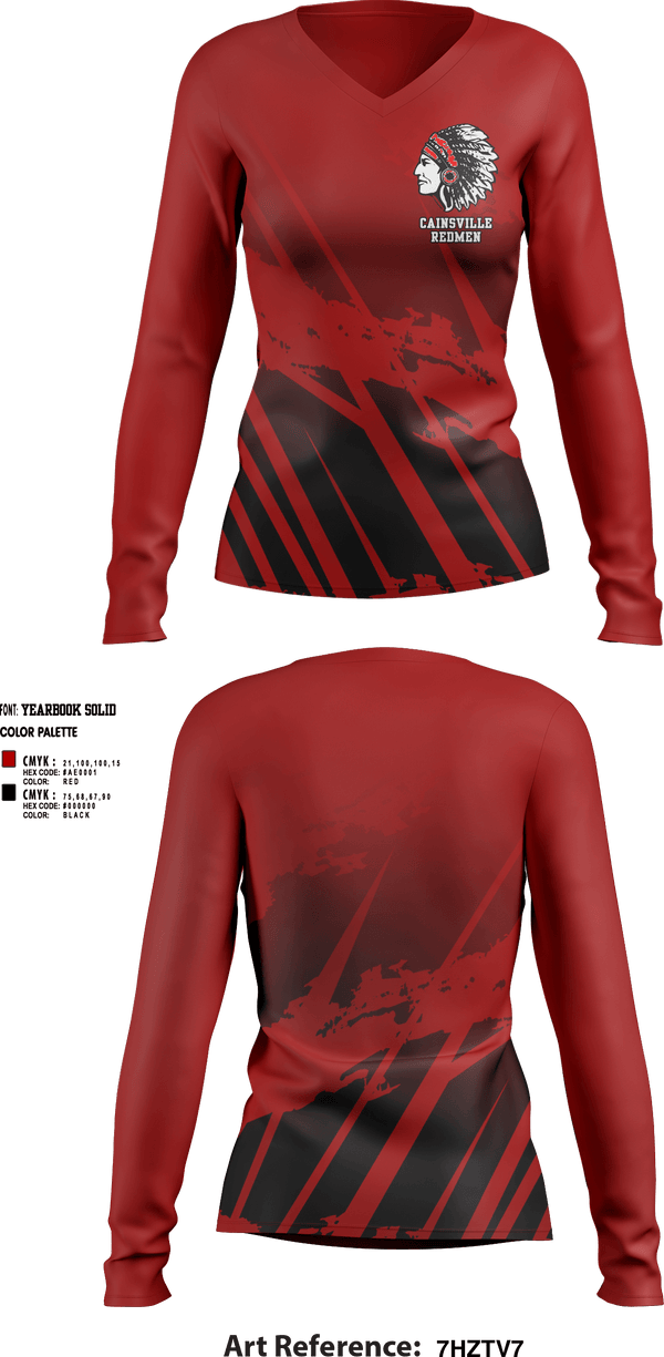 Womens Long Sleeve Vneck Shirt, East Harrison Bobcats Basketball, Men's Basketball, Teamtime, Team time, sublimation, custom sports apparel, team uniforms, spirit wear, spiritwear, sports uniforms, custom shirts, team store, custom team store, fundraiser sports, apparel fundraiser