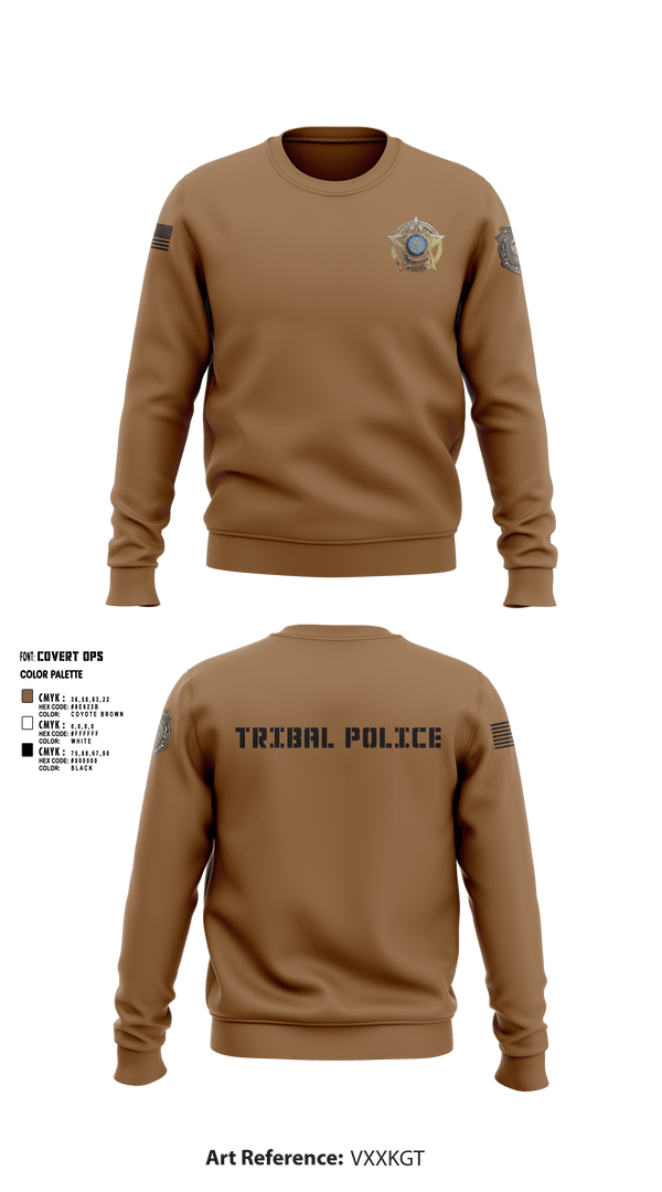 Crew Neck Sweatshirt, Eastern Shawnee Tribal Police, Police, Teamtime, Team time, sublimation, custom sports apparel, team uniforms, spirit wear, spiritwear, sports uniforms, custom shirts, team store, custom team store, fundraiser sports, apparel fundraiser