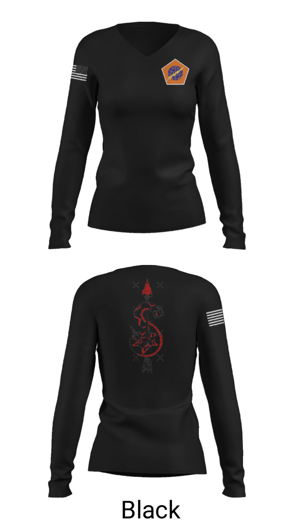 Women's Long Sleeve Vneck Shirt, 98th Expeditionary Signal Battalion, Army, Teamtime, Team time, sublimation, custom sports apparel, team uniforms, spirit wear, spiritwear, sports uniforms, custom shirts, team store, custom team store, fundraiser sports, apparel fundraiser
