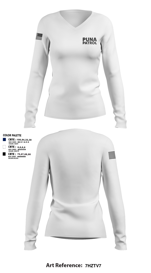 Womens Long Sleeve Vneck Shirt, Puna Patrol, , Teamtime, Team time, sublimation, custom sports apparel, team uniforms, spirit wear, spiritwear, sports uniforms, custom shirts, team store, custom team store, fundraiser sports, apparel fundraiser