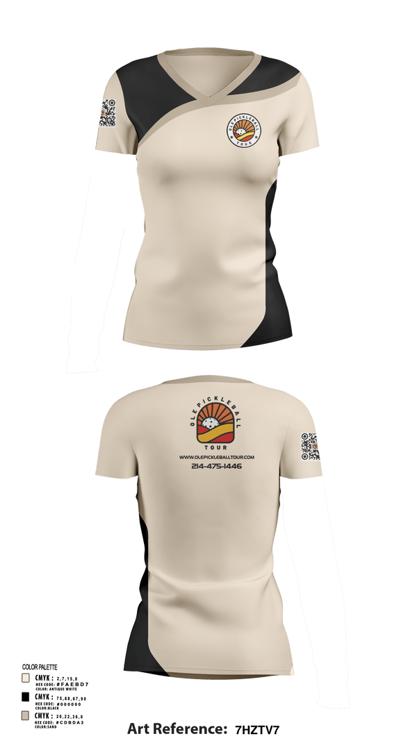 Womens Short Sleeve Vneck Shirt, Ole Pickleball Tour, , Teamtime, Team time, sublimation, custom sports apparel, team uniforms, spirit wear, spiritwear, sports uniforms, custom shirts, team store, custom team store, fundraiser sports, apparel fundraiser