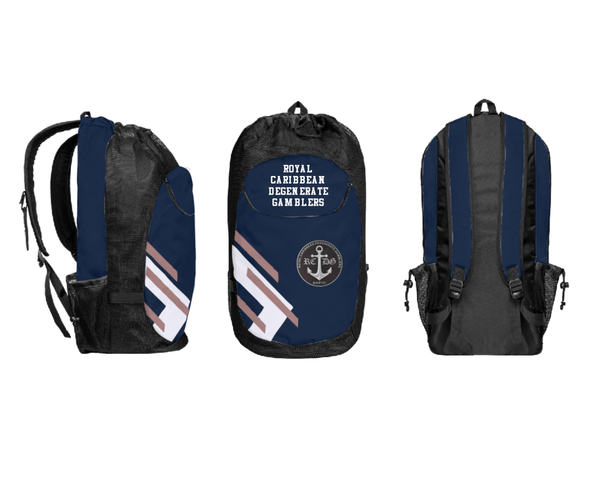 Gear Bag, Royal Caribbean degenerate gamblers, E-Sports, Teamtime, Team time, sublimation, custom sports apparel, team uniforms, spirit wear, spiritwear, sports uniforms, custom shirts, team store, custom team store, fundraiser sports, apparel fundraiser
