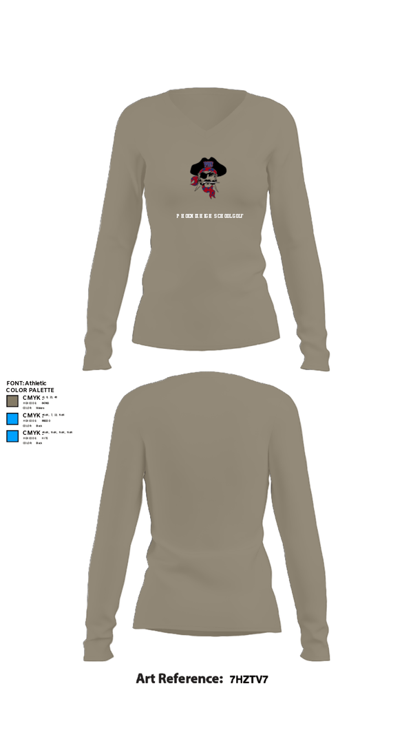 Womens Long Sleeve Vneck Shirt, Phoenix High School Golf, Golf, Teamtime, Team time, sublimation, custom sports apparel, team uniforms, spirit wear, spiritwear, sports uniforms, custom shirts, team store, custom team store, fundraiser sports, apparel fundraiser
