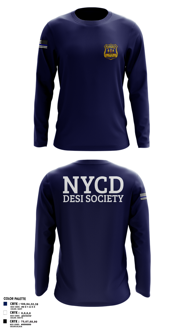Long Sleeve Performance Shirt, NYCD DESI SOCIETY, Police, Teamtime, Team time, sublimation, custom sports apparel, team uniforms, spirit wear, spiritwear, sports uniforms, custom shirts, team store, custom team store, fundraiser sports, apparel fundraiser