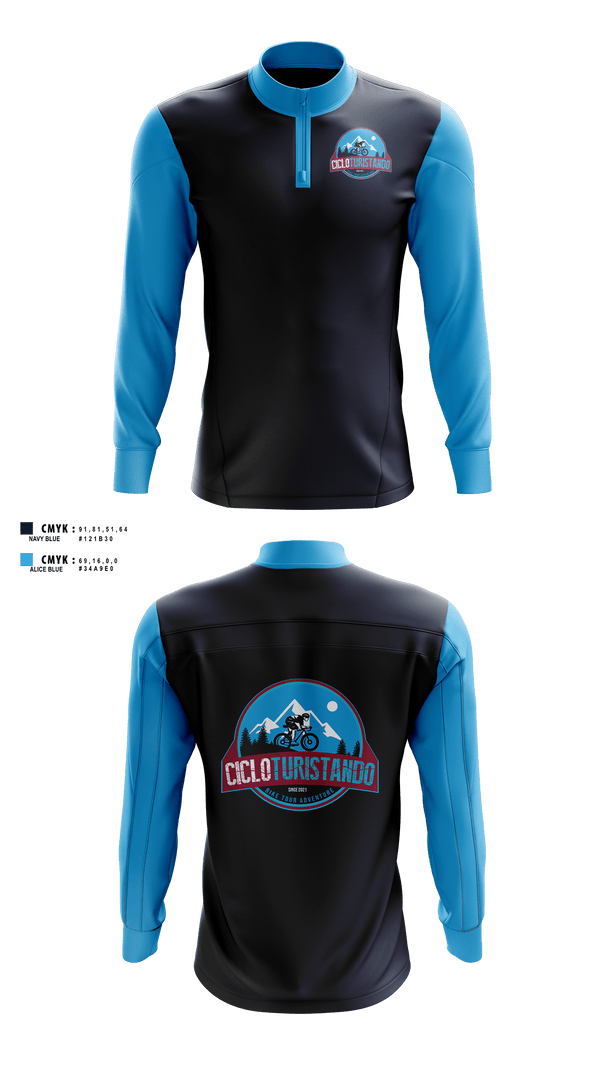Quarter Zip Jacket, Cicloturistando, Cross Country, Teamtime, Team time, sublimation, custom sports apparel, team uniforms, spirit wear, spiritwear, sports uniforms, custom shirts, team store, custom team store, fundraiser sports, apparel fundraiser
