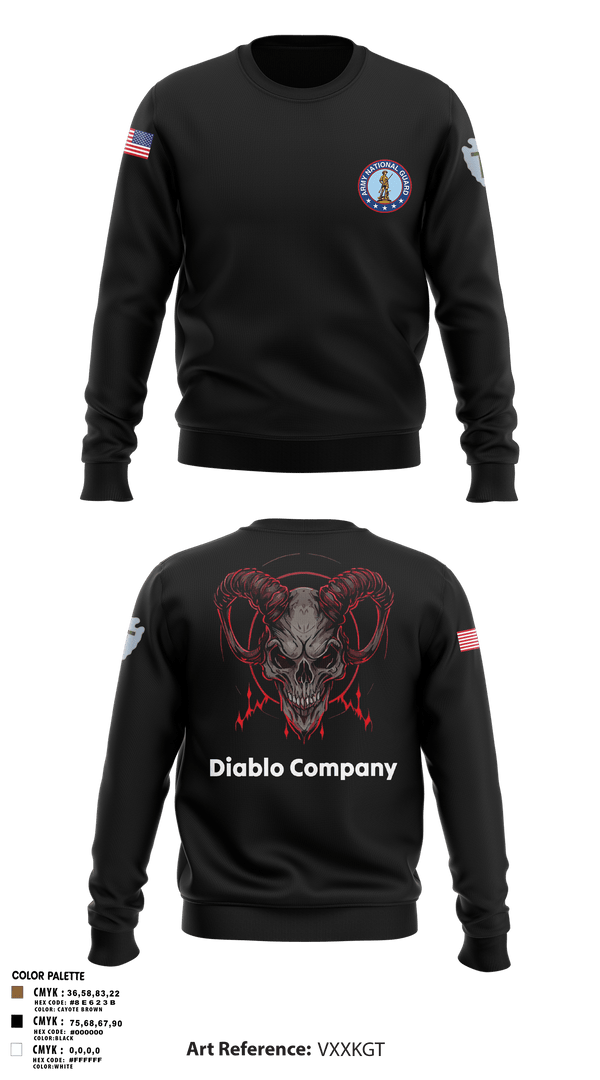 Crew Neck Sweatshirt, Delta Company 3-144th Infantry, National Guard, Teamtime, Team time, sublimation, custom sports apparel, team uniforms, spirit wear, spiritwear, sports uniforms, custom shirts, team store, custom team store, fundraiser sports, apparel fundraiser