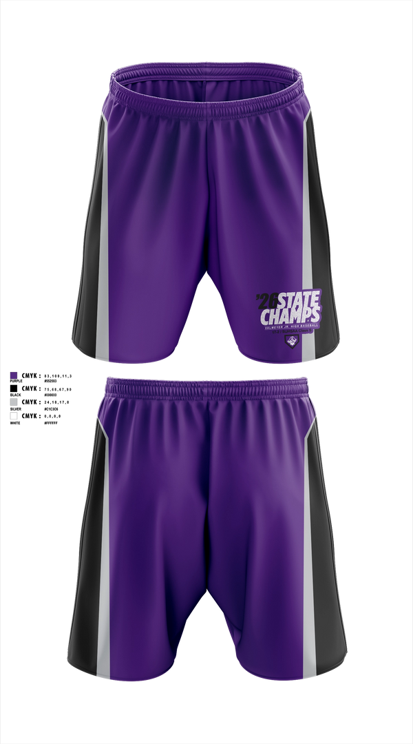 Athletic Shorts With Pockets, Valmeyer Pirates Jr. High Baseball, Baseball, Teamtime, Team time, sublimation, custom sports apparel, team uniforms, spirit wear, spiritwear, sports uniforms, custom shirts, team store, custom team store, fundraiser sports, apparel fundraiser