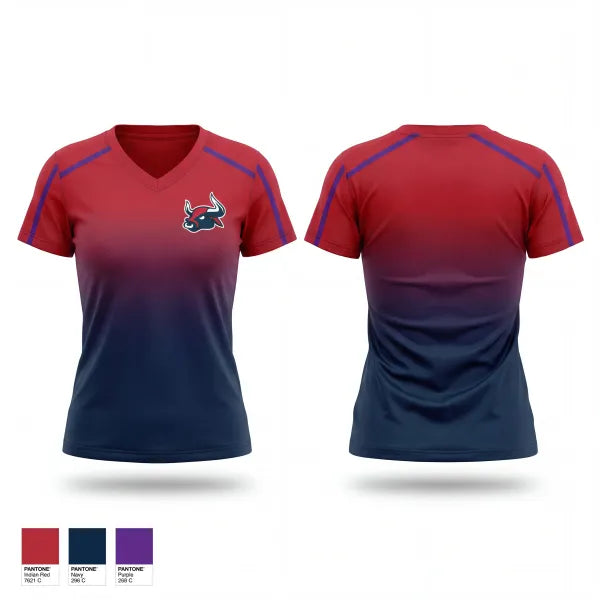 Womens Short Sleeve Vneck Shirt, Smithtown Bulls, Baseball, Teamtime, Team time, sublimation, custom sports apparel, team uniforms, spirit wear, spiritwear, sports uniforms, custom shirts, team store, custom team store, fundraiser sports, apparel fundraiser