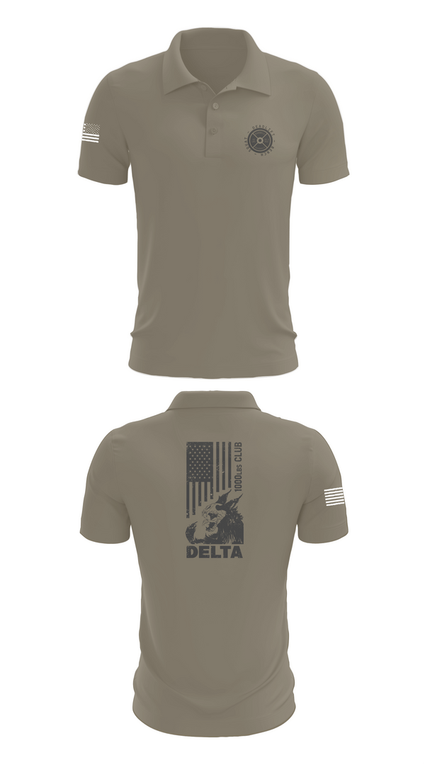 Short Sleeve Performance Polo, Delta 5-7 ADA, Army, Teamtime, Team time, sublimation, custom sports apparel, team uniforms, spirit wear, spiritwear, sports uniforms, custom shirts, team store, custom team store, fundraiser sports, apparel fundraiser