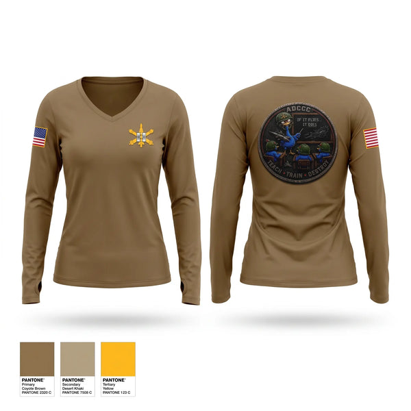 Womens Long Sleeve Vneck Shirt, ADCCC, Army, Teamtime, Team time, sublimation, custom sports apparel, team uniforms, spirit wear, spiritwear, sports uniforms, custom shirts, team store, custom team store, fundraiser sports, apparel fundraiser