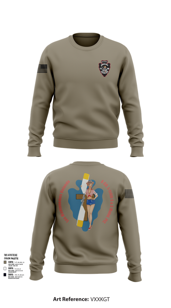 Crew Neck Sweatshirt, B Co. 1/114th S&S, , Teamtime, Team time, sublimation, custom sports apparel, team uniforms, spirit wear, spiritwear, sports uniforms, custom shirts, team store, custom team store, fundraiser sports, apparel fundraiser