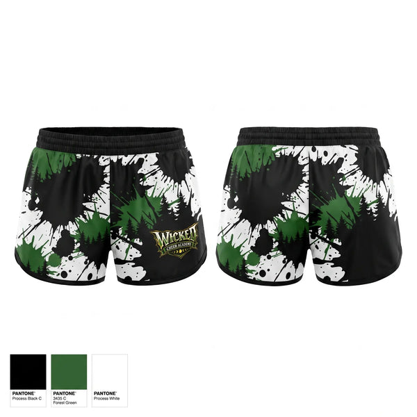 Womens Shorts, Wicked Cheer Academy, Cheer, Teamtime, Team time, sublimation, custom sports apparel, team uniforms, spirit wear, spiritwear, sports uniforms, custom shirts, team store, custom team store, fundraiser sports, apparel fundraiser