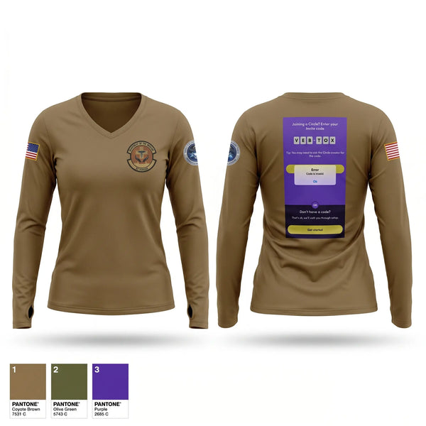Womens Long Sleeve Vneck Shirt, blah, Air Force, Teamtime, Team time, sublimation, custom sports apparel, team uniforms, spirit wear, spiritwear, sports uniforms, custom shirts, team store, custom team store, fundraiser sports, apparel fundraiser