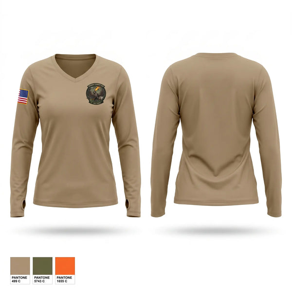Womens Long Sleeve Vneck Shirt, FBI PX C-UAS, Police, Teamtime, Team time, sublimation, custom sports apparel, team uniforms, spirit wear, spiritwear, sports uniforms, custom shirts, team store, custom team store, fundraiser sports, apparel fundraiser