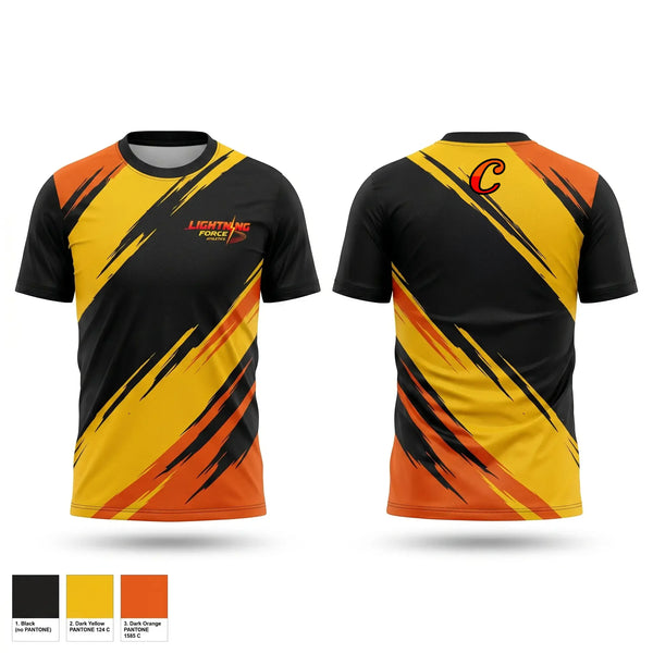 Soft Poly Tee Cotton Like Feel, Lightning Force Athletics, Track & Field, Teamtime, Team time, sublimation, custom sports apparel, team uniforms, spirit wear, spiritwear, sports uniforms, custom shirts, team store, custom team store, fundraiser sports, apparel fundraiser