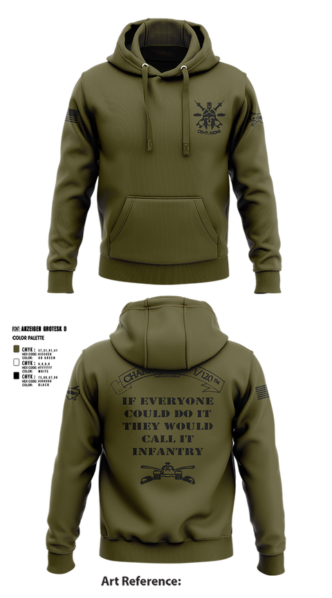 Hoodie, Charlie Co, Army, Teamtime, Team time, sublimation, custom sports apparel, team uniforms, spirit wear, spiritwear, sports uniforms, custom shirts, team store, custom team store, fundraiser sports, apparel fundraiser