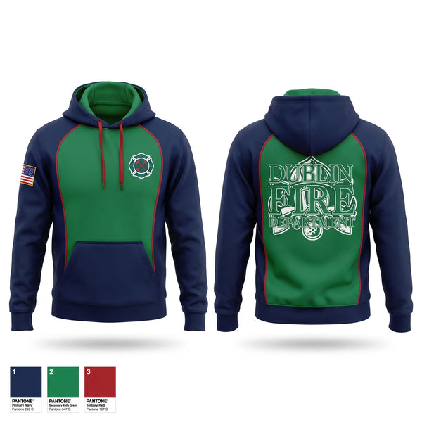 Hoodie, Dublin Fire Department, Fire Department, Teamtime, Team time, sublimation, custom sports apparel, team uniforms, spirit wear, spiritwear, sports uniforms, custom shirts, team store, custom team store, fundraiser sports, apparel fundraiser