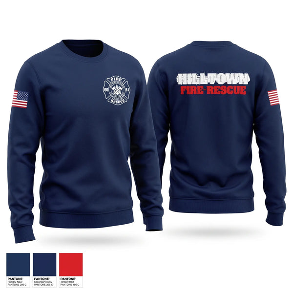 Crew Neck Sweatshirt, Hilltown Fire Rescue, Fire Department, Teamtime, Team time, sublimation, custom sports apparel, team uniforms, spirit wear, spiritwear, sports uniforms, custom shirts, team store, custom team store, fundraiser sports, apparel fundraiser