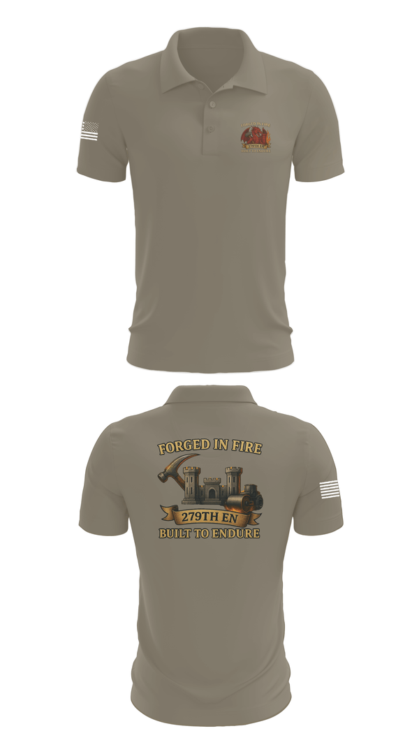 Short Sleeve Performance Polo, 279TH Engineer Detachment, Army, Teamtime, Team time, sublimation, custom sports apparel, team uniforms, spirit wear, spiritwear, sports uniforms, custom shirts, team store, custom team store, fundraiser sports, apparel fundraiser
