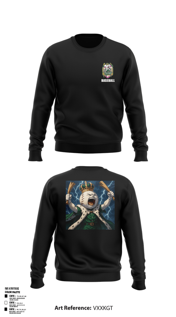 Crew Neck Sweatshirt, Oakley Royals, Baseball, Teamtime, Team time, sublimation, custom sports apparel, team uniforms, spirit wear, spiritwear, sports uniforms, custom shirts, team store, custom team store, fundraiser sports, apparel fundraiser
