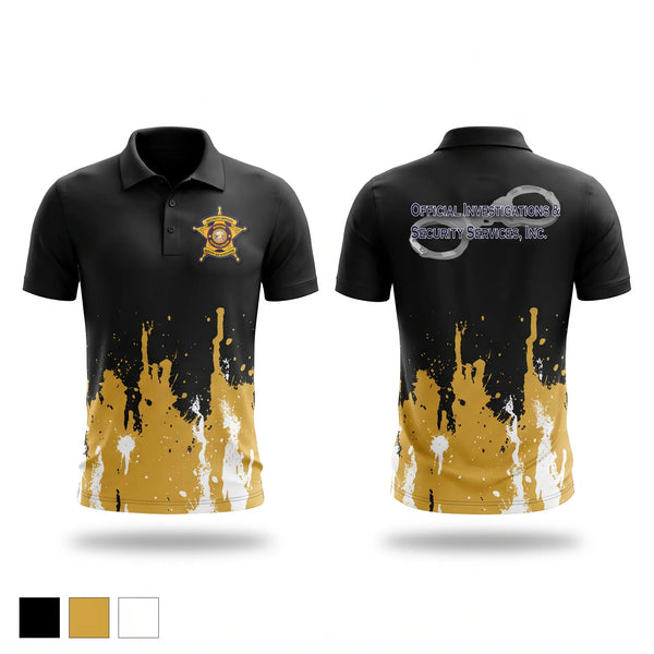 Short Sleeve Performance Polo, Official Investigations & Security Services, Inc, , Teamtime, Team time, sublimation, custom sports apparel, team uniforms, spirit wear, spiritwear, sports uniforms, custom shirts, team store, custom team store, fundraiser sports, apparel fundraiser